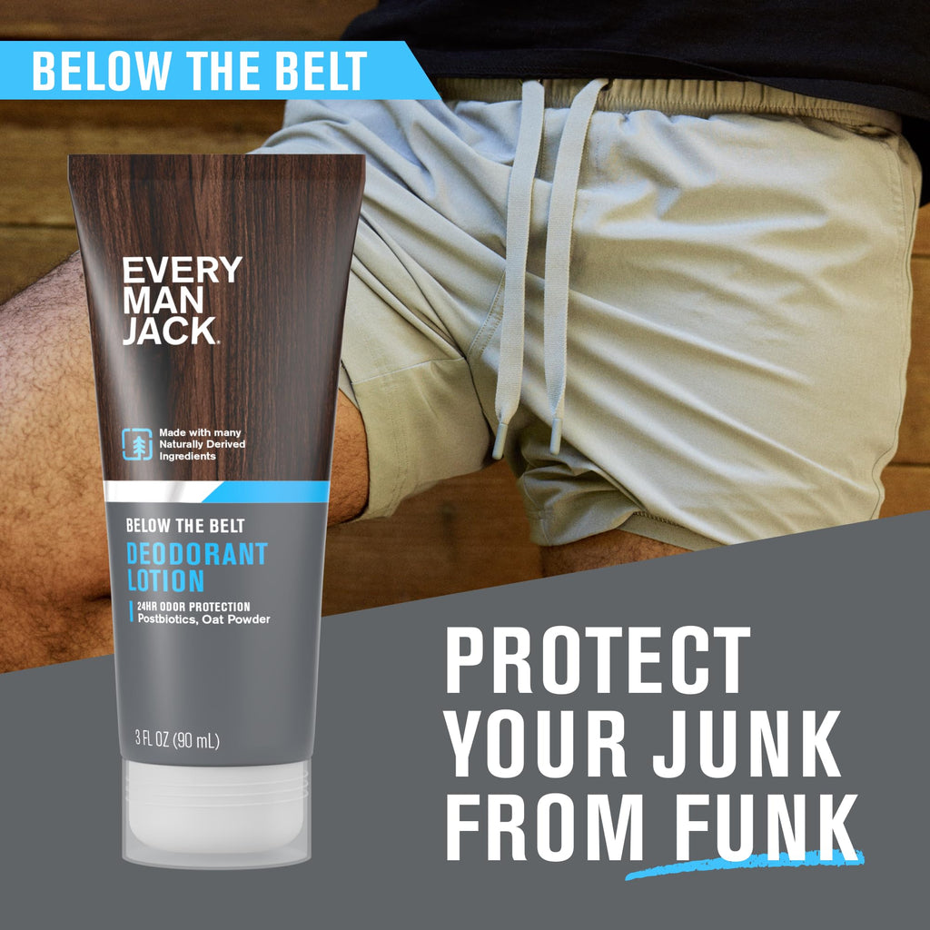 Every Man Jack Mens Ball Deodorant Lotion - Aluminum-Free Odor & Wetness Protection - Unscented - 3 Fl Oz