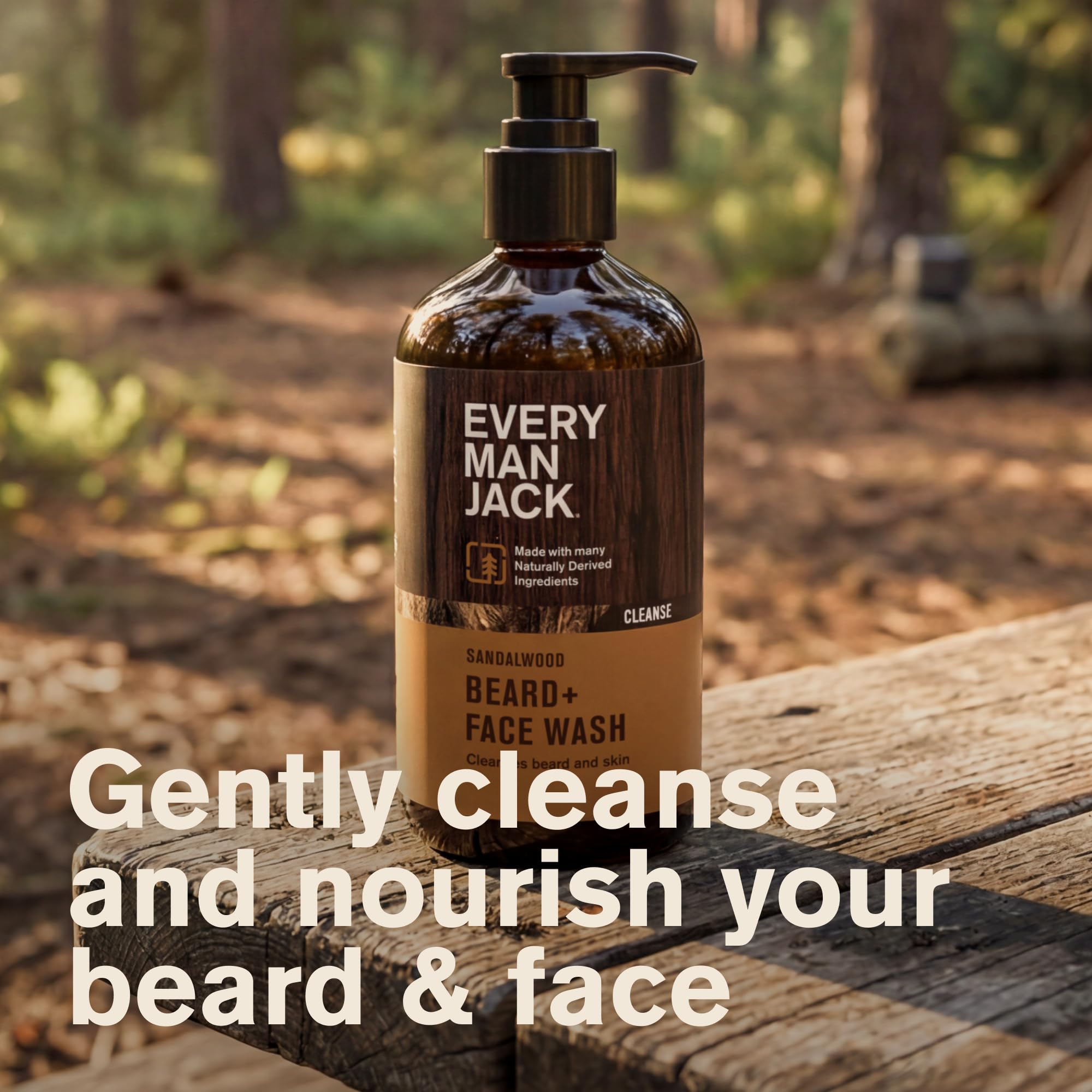 Every Man Jack Sandalwood Beard Wash – Cleanse, Soften & Hydrate (2 x 6.7 oz)