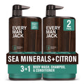 Every Man Jack Sea Minerals + Citron 3-in-1 Hydrating Wash – 28.8oz (2 Pack)