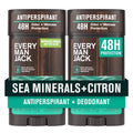 Every Man Jack Sea Minerals + Citron Antiperspirant Deodorant – 2-Pack, 48-Hour Defense