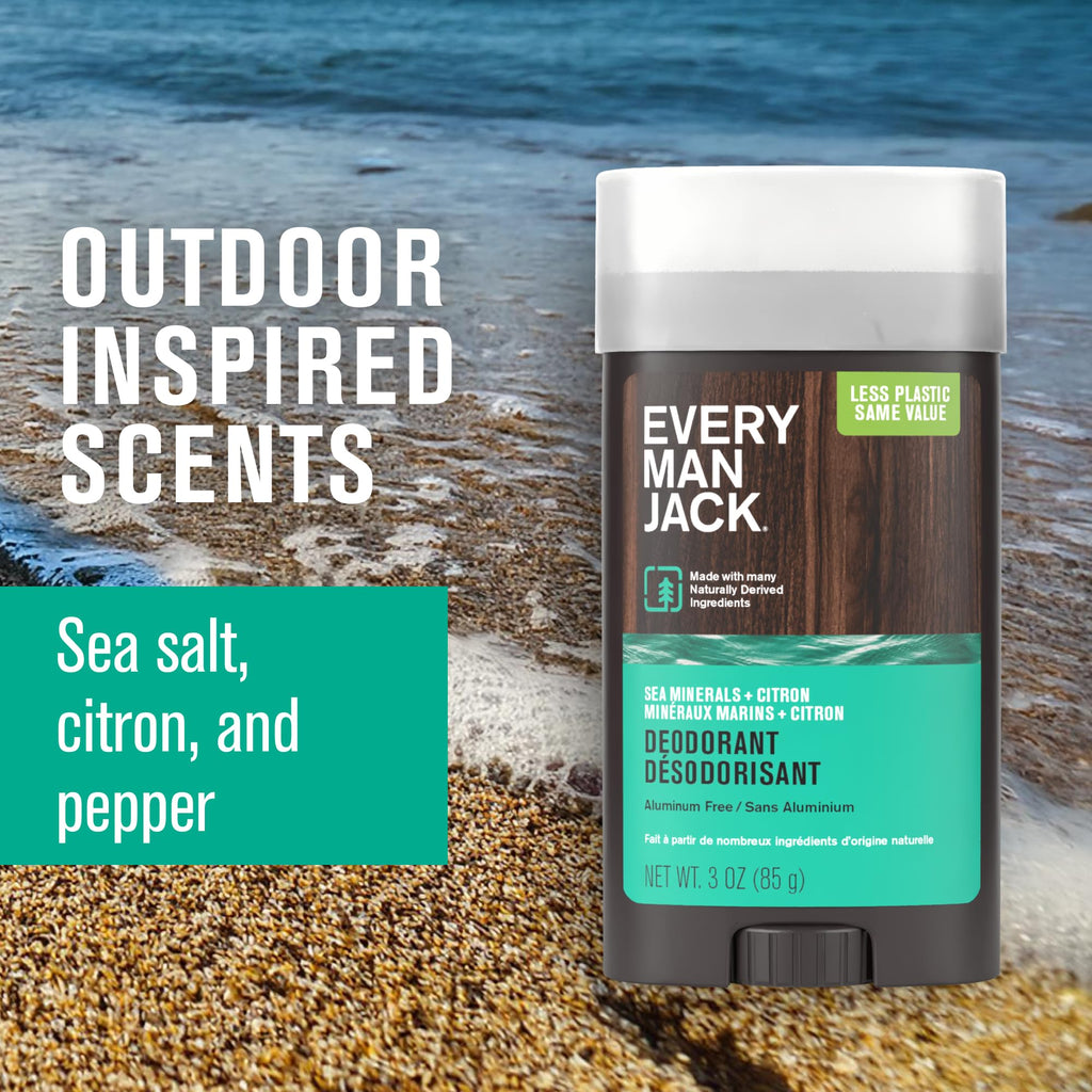Every Man Jack Sea Minerals and Citron Aluminum-Free Deodorant - 2 Pack
