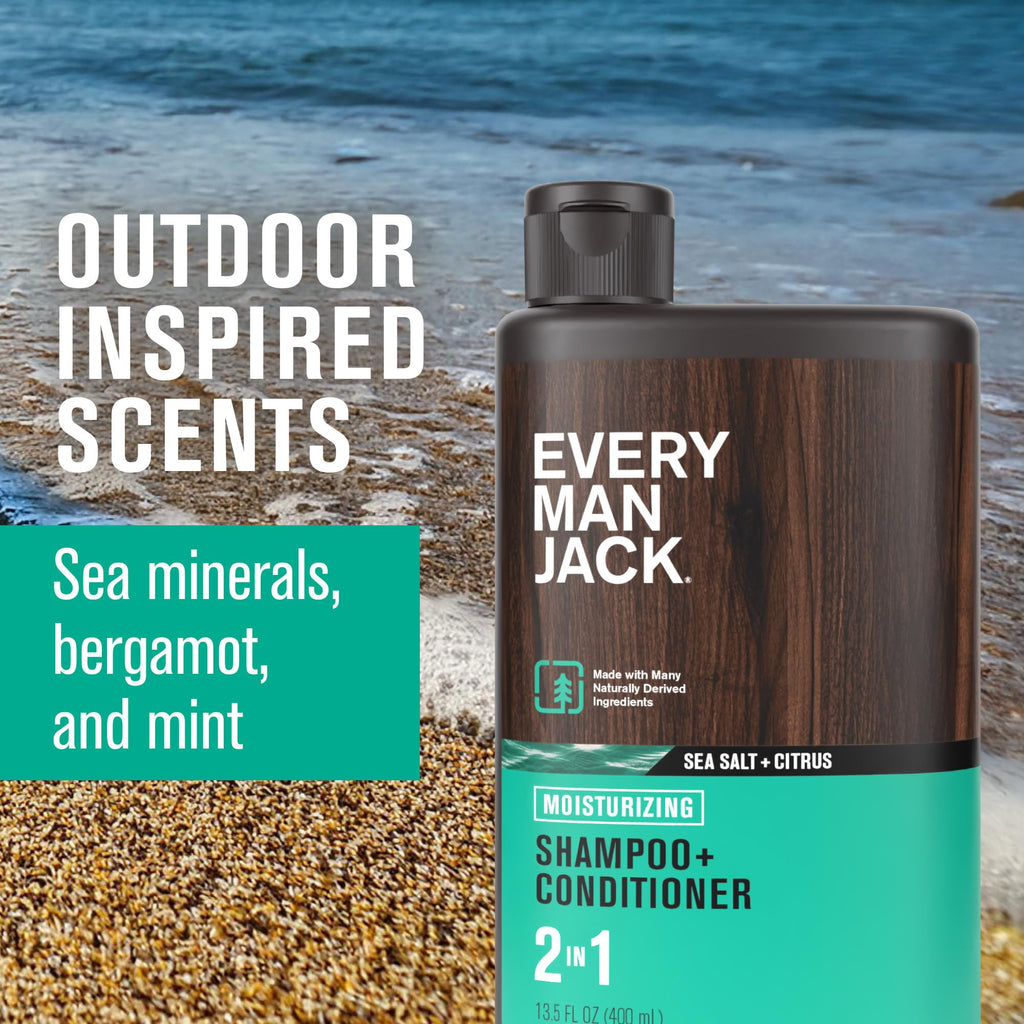 Every Man Jack Sea Salt 2-in-1 Shampoo, 13.5 Fl Oz