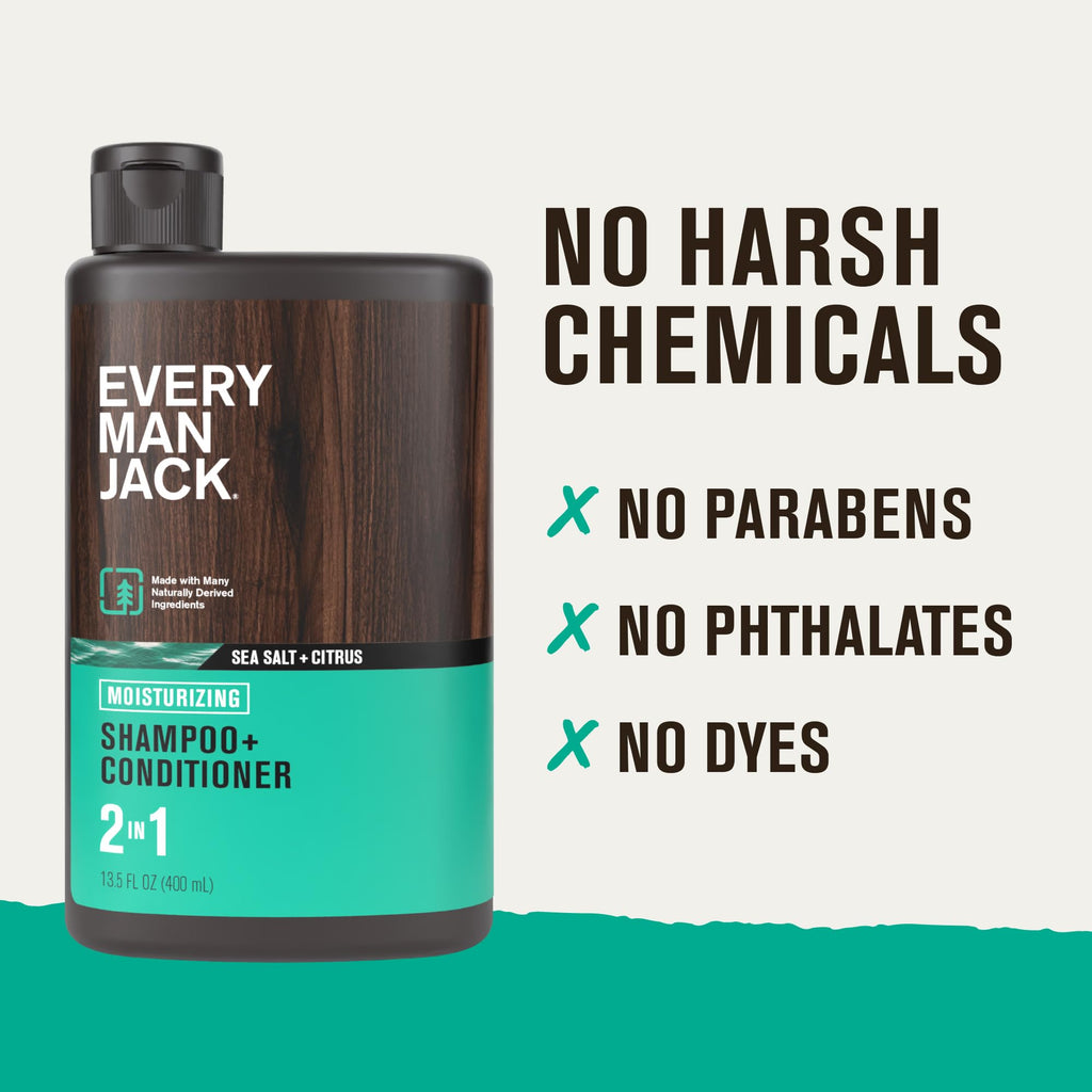 Every Man Jack Sea Salt 2-in-1 Shampoo, 13.5 Fl Oz