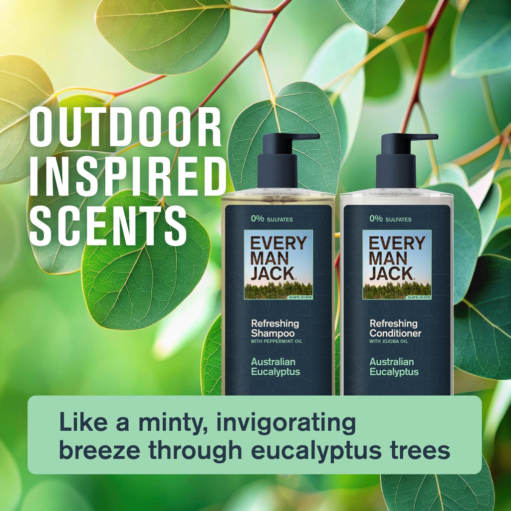 Every Man Jack Shampoo & Conditioner Set – Australian Eucalyptus, 2 x 16 oz