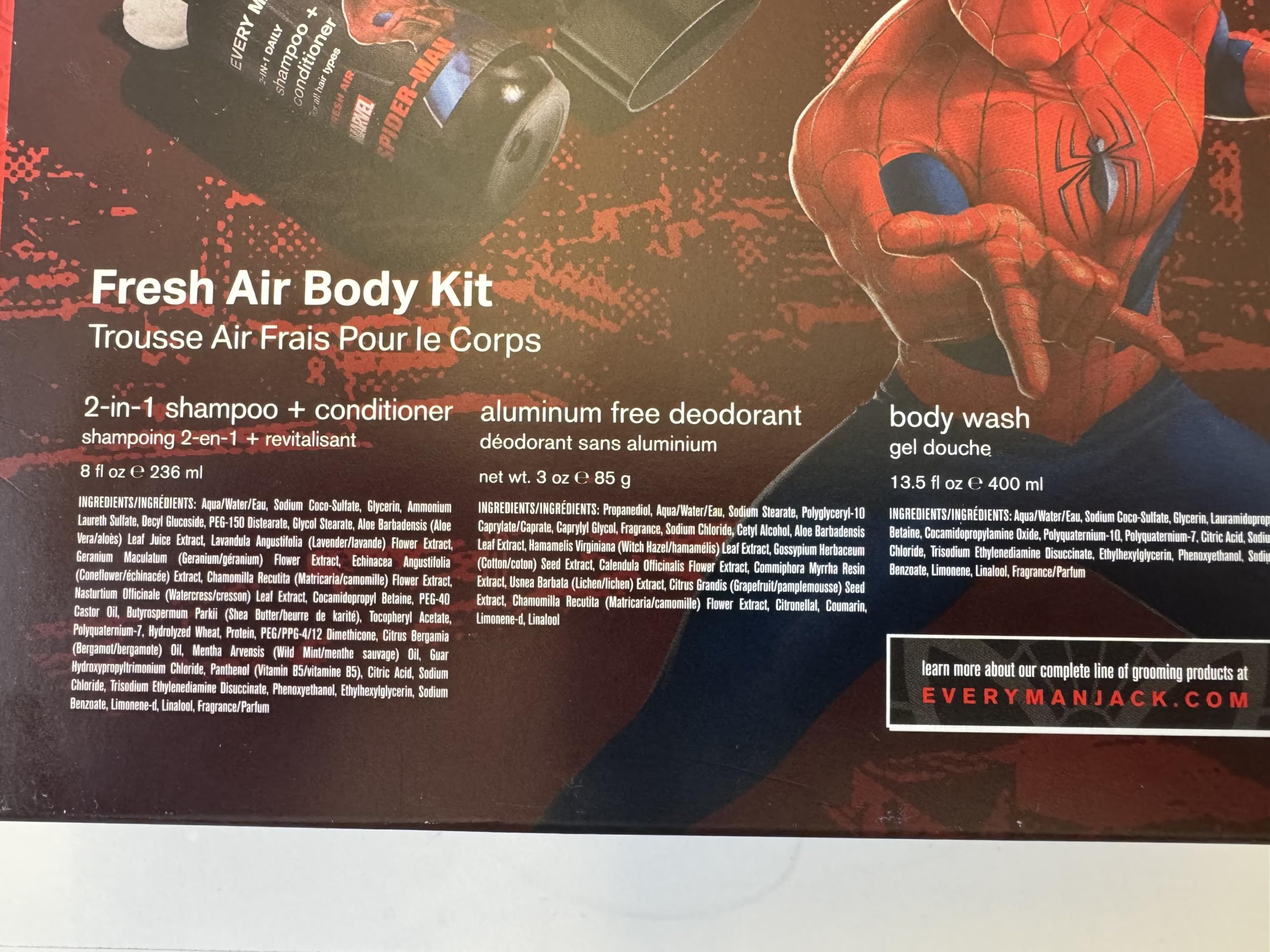 Every Man Jack Spider-Man Body Set — 3-Piece Bath Gift Kit