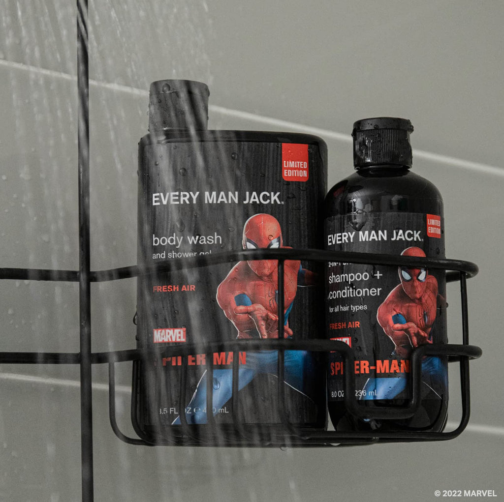 Every Man Jack Spider-Man Body Set — 3-Piece Bath Gift Kit