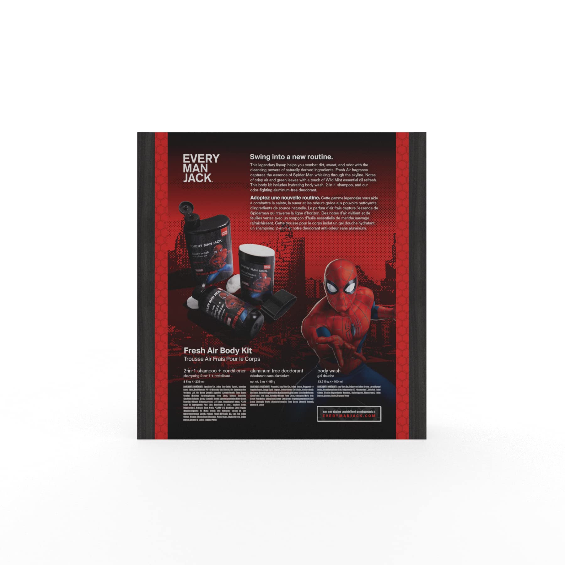 Every Man Jack Spider-Man Body Set — 3-Piece Bath Gift Kit