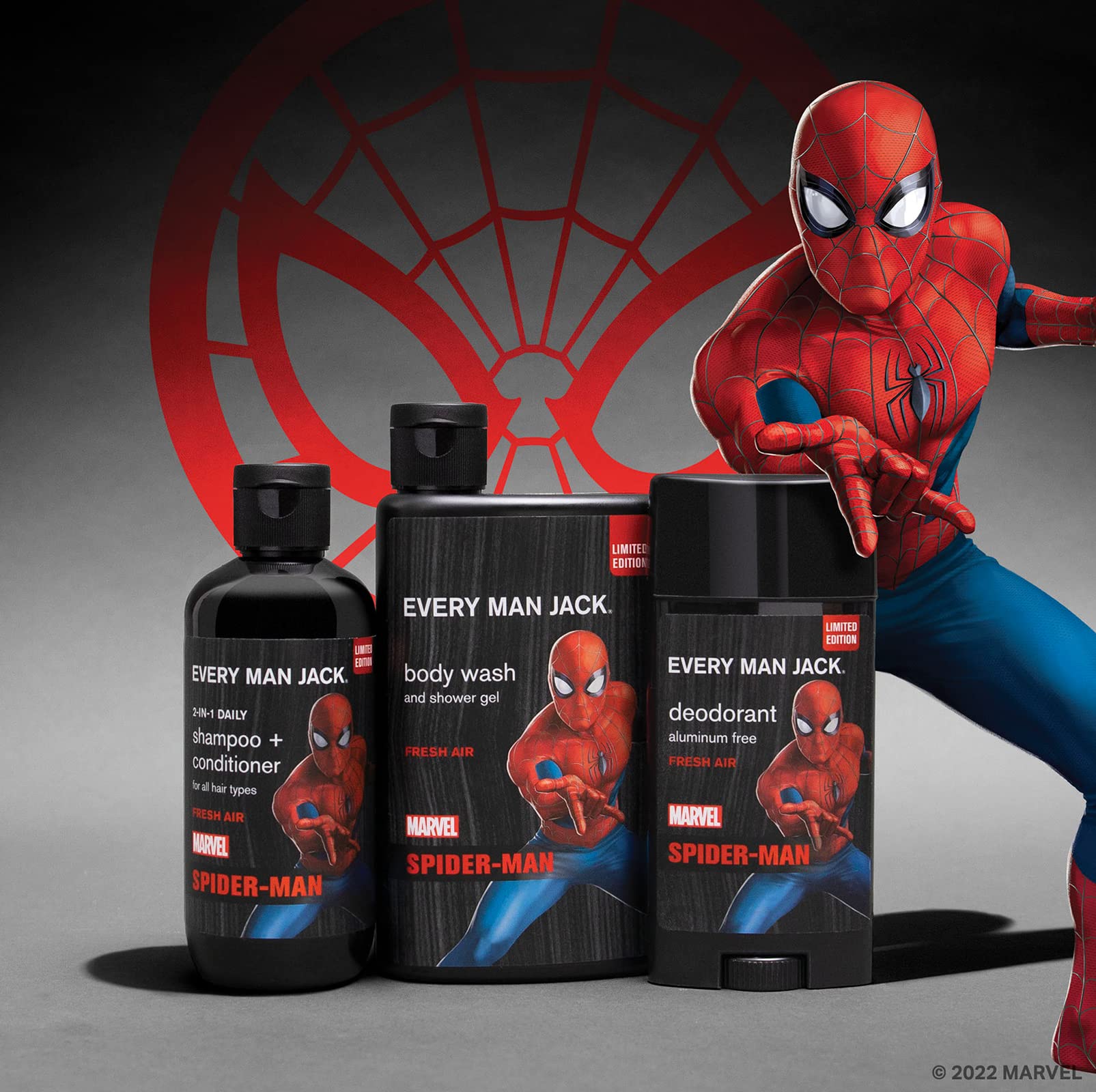 Every Man Jack Spider-Man Body Set — 3-Piece Bath Gift Kit