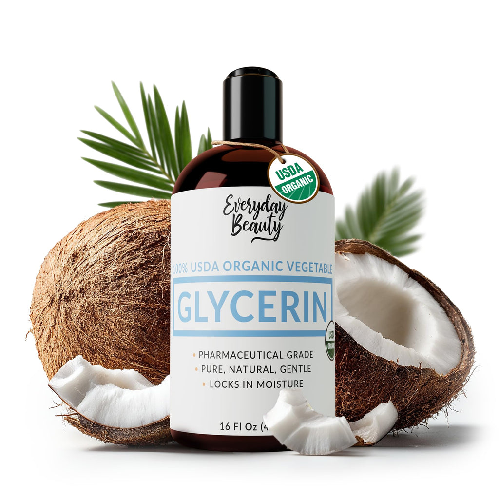 Everyday Beauty 100% Organic Glycerin – USDA Certified, Coconut-Derived, 16 oz