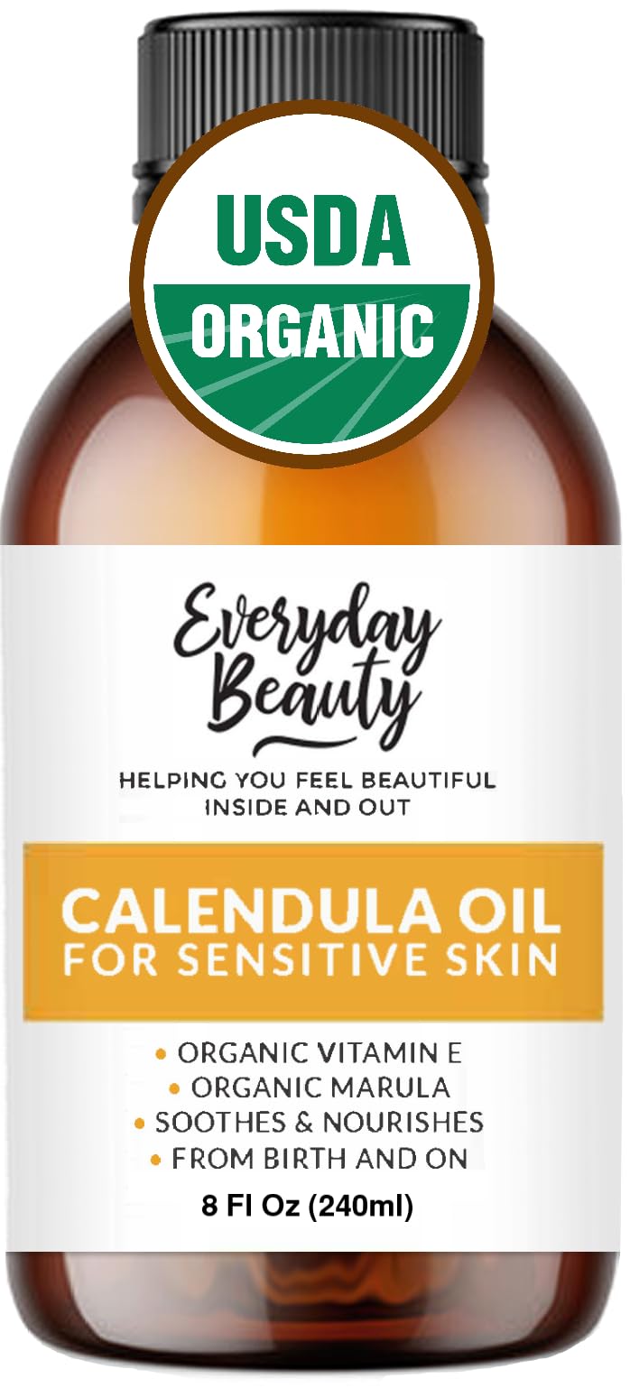 Organic Calendula Oil for Sensitive Skin – 8oz Bulk | USDA Organic