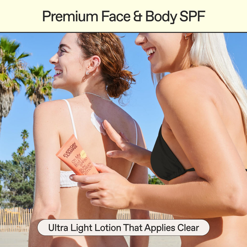 Everyday Humans Oh My Bod SPF50 Face & Body Sunscreen Lotion – 3.4 oz (Pack of 2)