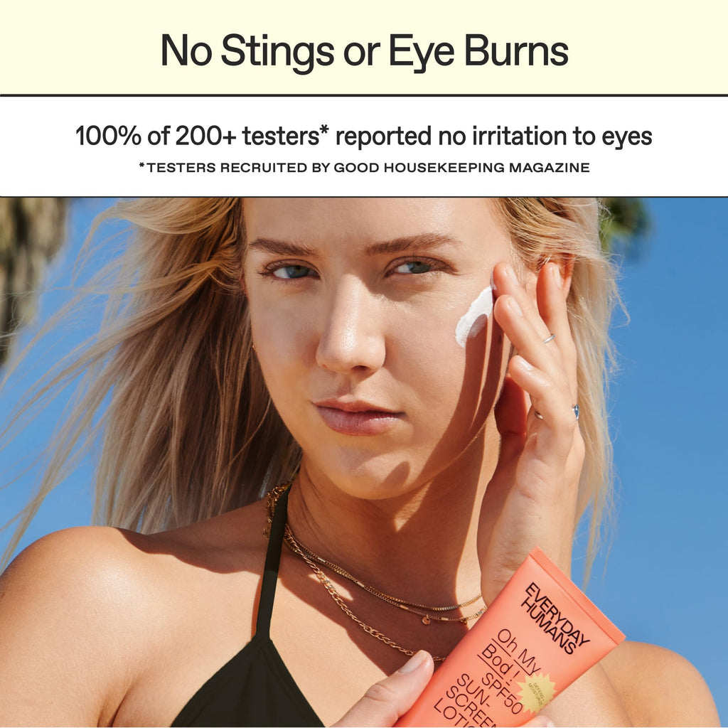 Everyday Humans Oh My Bod SPF50 Face & Body Sunscreen Lotion – 3.4 oz (Pack of 2)