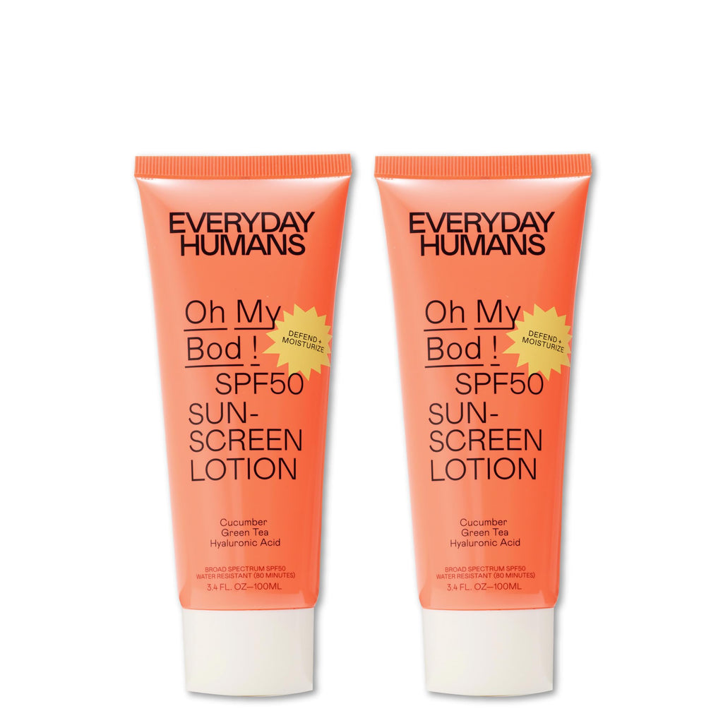 Everyday Humans Oh My Bod SPF50 Face & Body Sunscreen Lotion – 3.4 oz (Pack of 2)