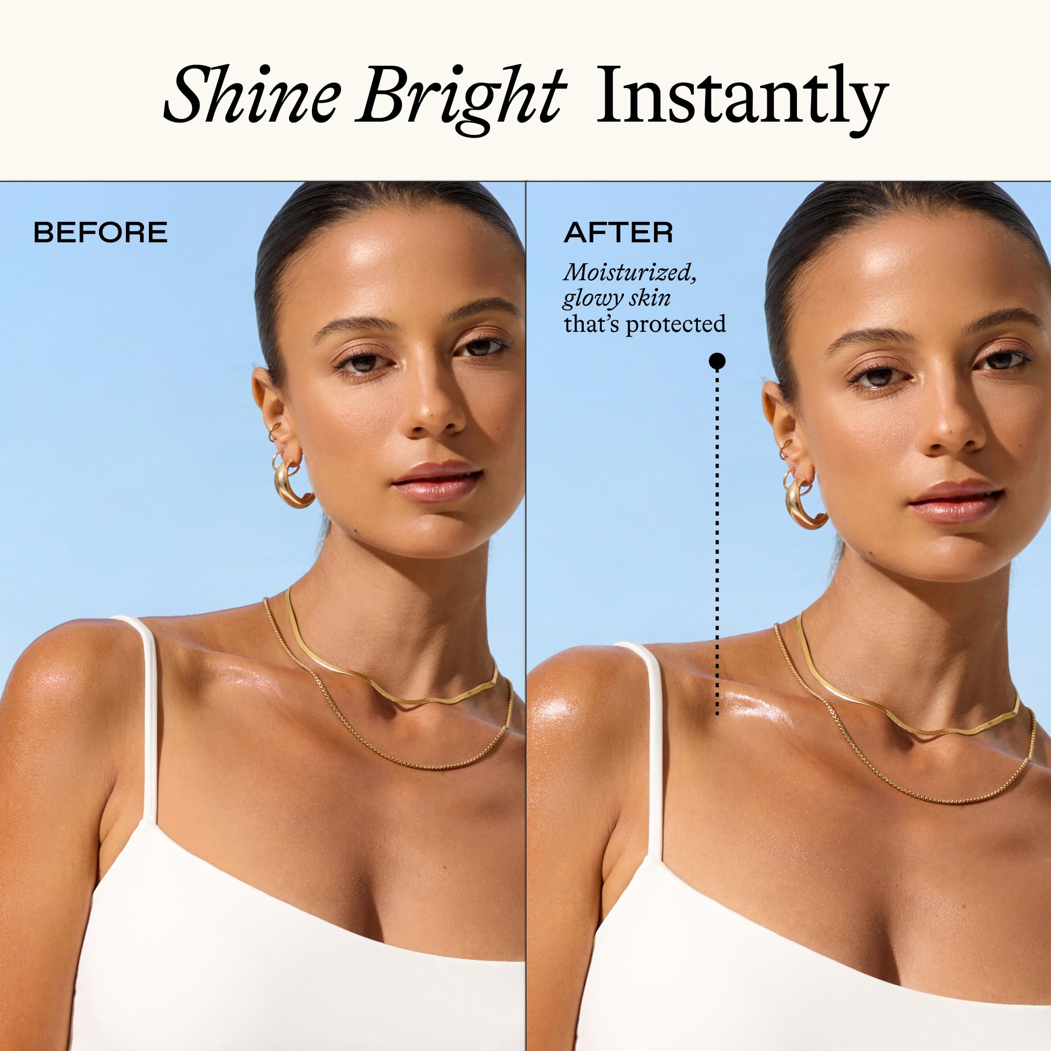 Everyday Humans Sun Glazed SPF30 Sheer Body Glow Oil – Hydrating, Non-Sticky Broad Spectrum UV Protection
