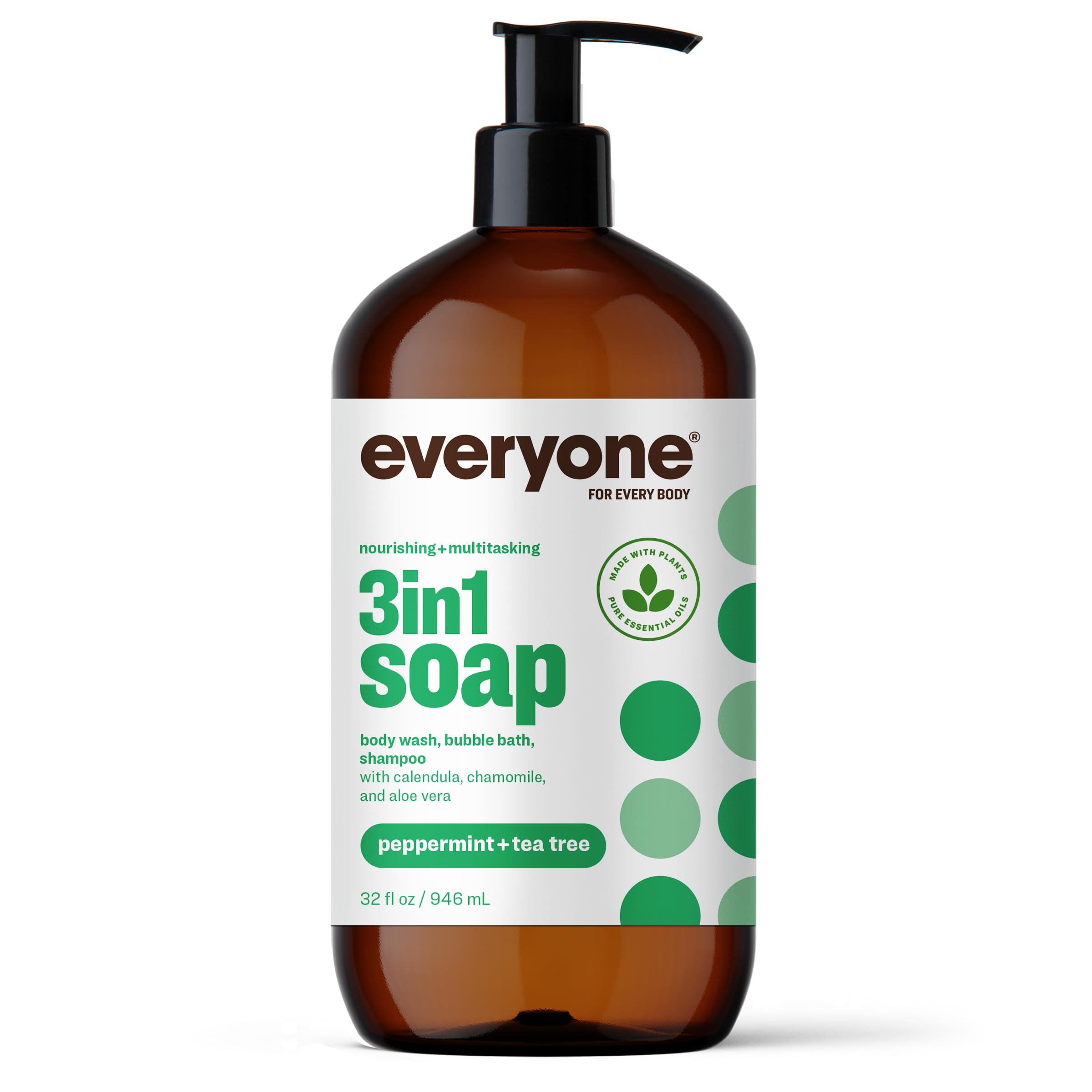 Everyone 3-in-1 Tea Tree Peppermint Soap, 32 oz – Cleanse Body, Face & Hair