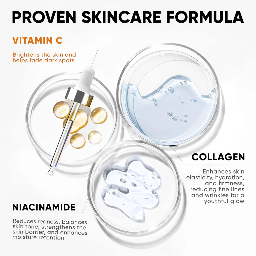 EVERYOUTH Vitamin C Serum for Face with Stem Cells, Niacinamide, Hyaluronic Acid – Retinol + Glycolic, Made in USA