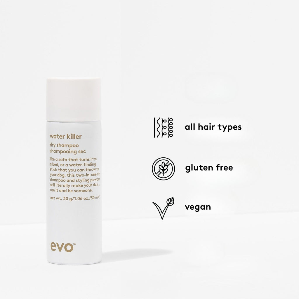 EVO Water Killer Dry Shampoo – Travel Size 2-in-1 Refresh & Volume