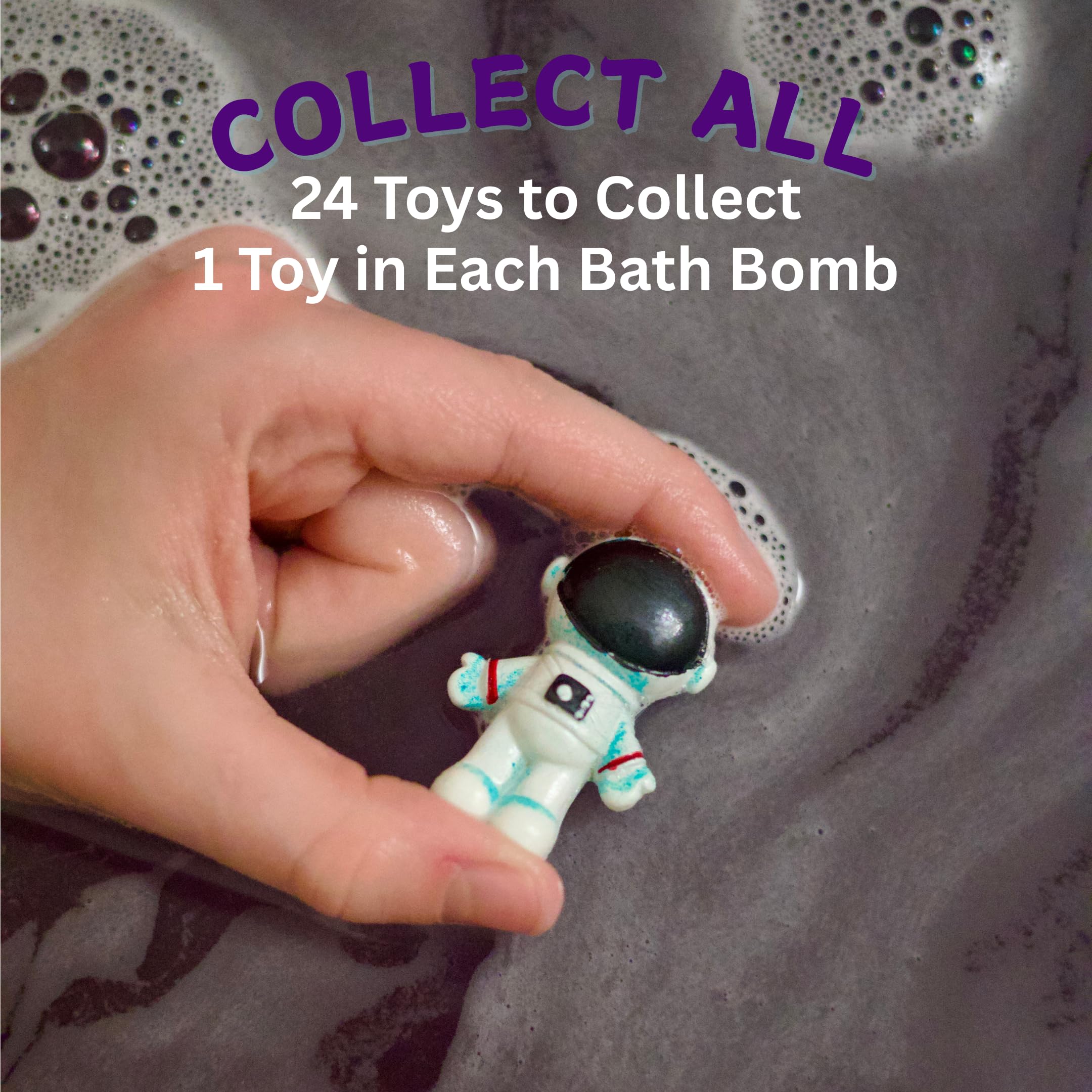 EvolutionUSA Space Bath Bomb for Kids — Toy Inside, Planet Bath Ball, Organic & Hypoallergenic
