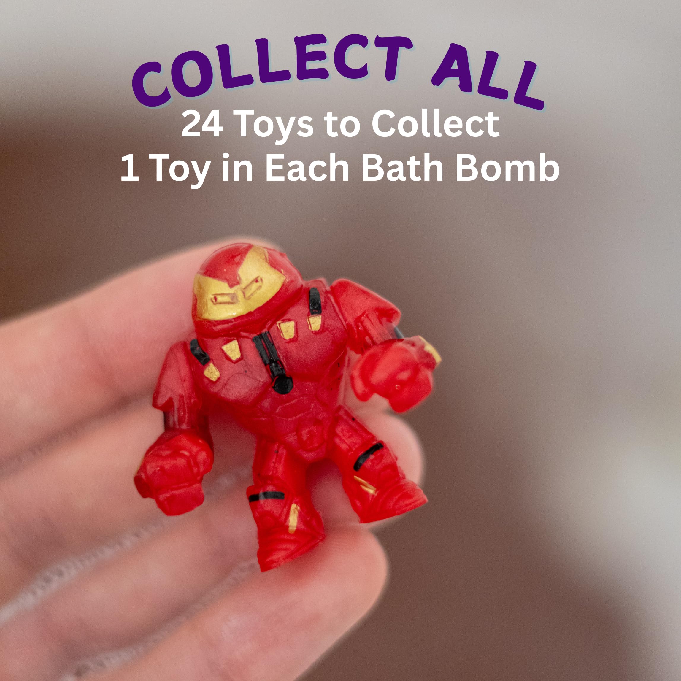 EvolutionUSA 1pc Epic Superhero Bath Bomb for Kids – Toy Inside