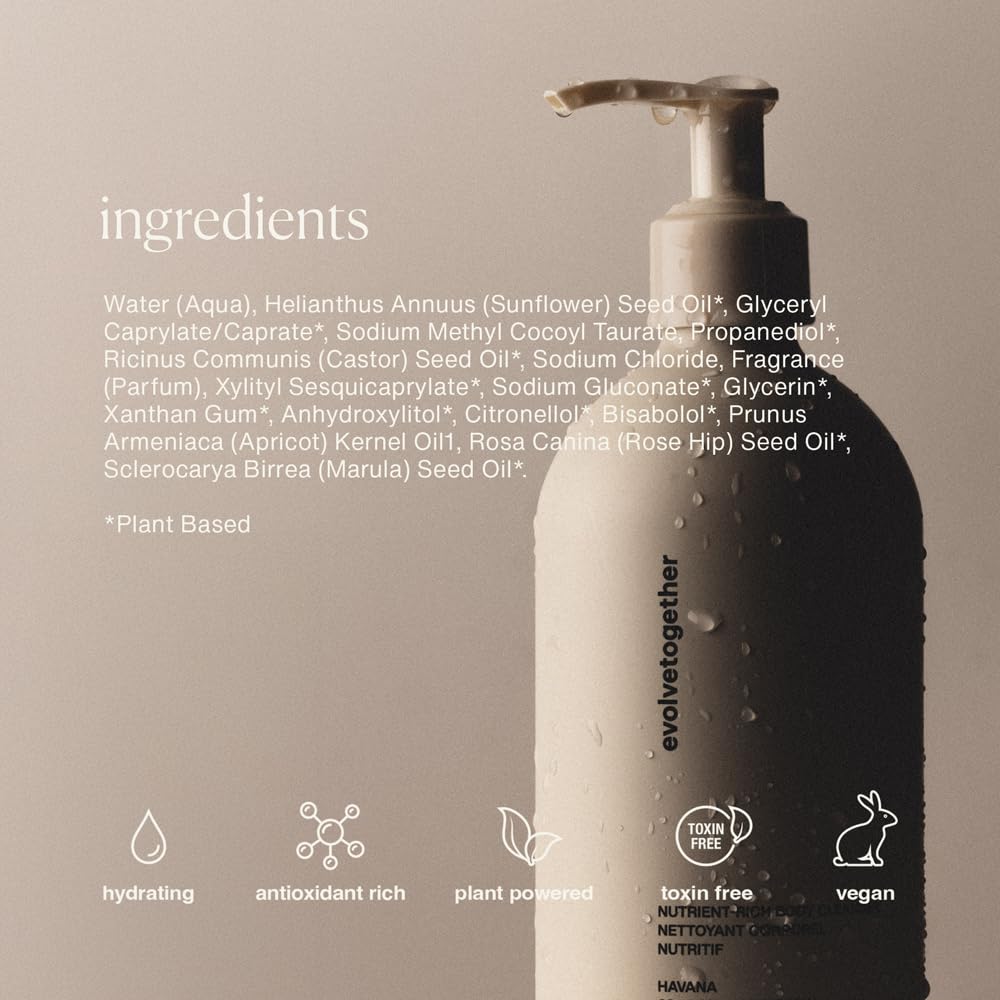 Evolvetogether Monaco Nutrient-Rich Body Cleanser – Mandarin, Oud & Patchouli | Cream-to-Oil Hydration | Vegan & Cruelty-Free | 11.8 fl oz