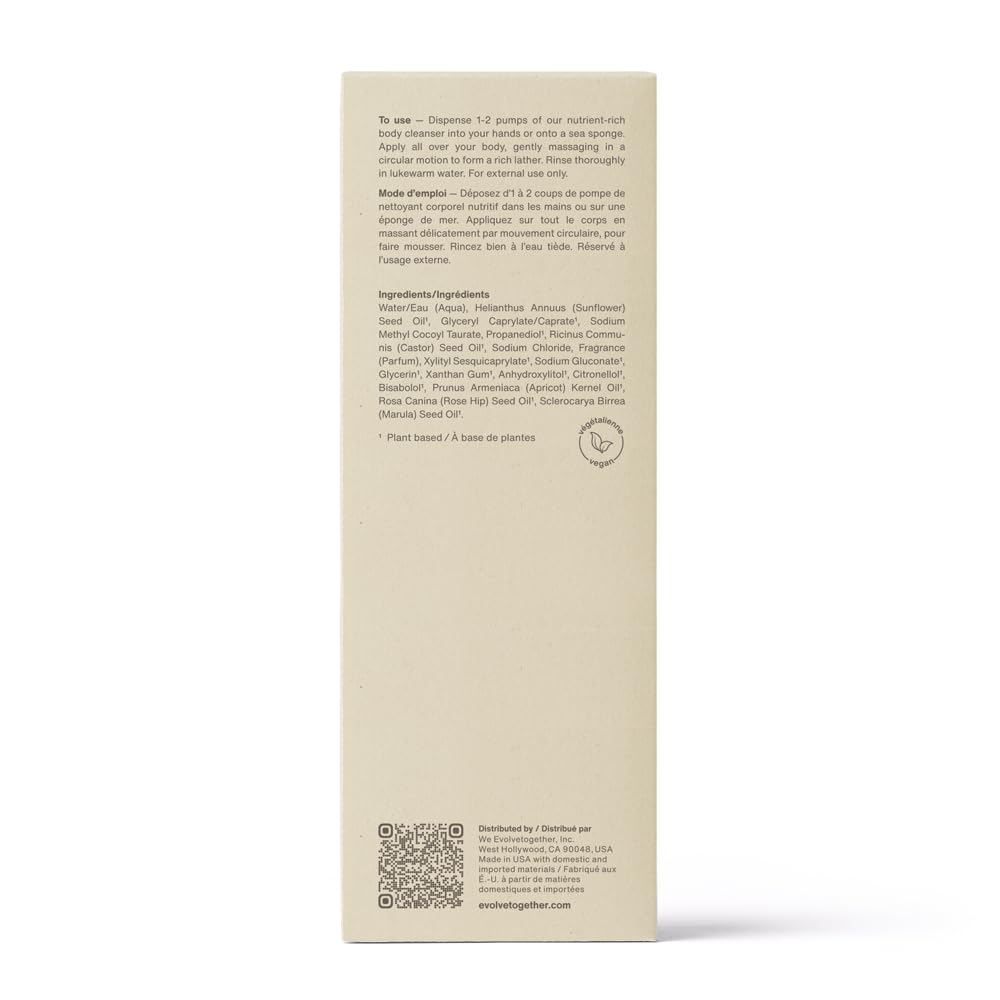 Evolvetogether Monaco Nutrient-Rich Body Cleanser – Mandarin, Oud & Patchouli | Cream-to-Oil Hydration | Vegan & Cruelty-Free | 11.8 fl oz