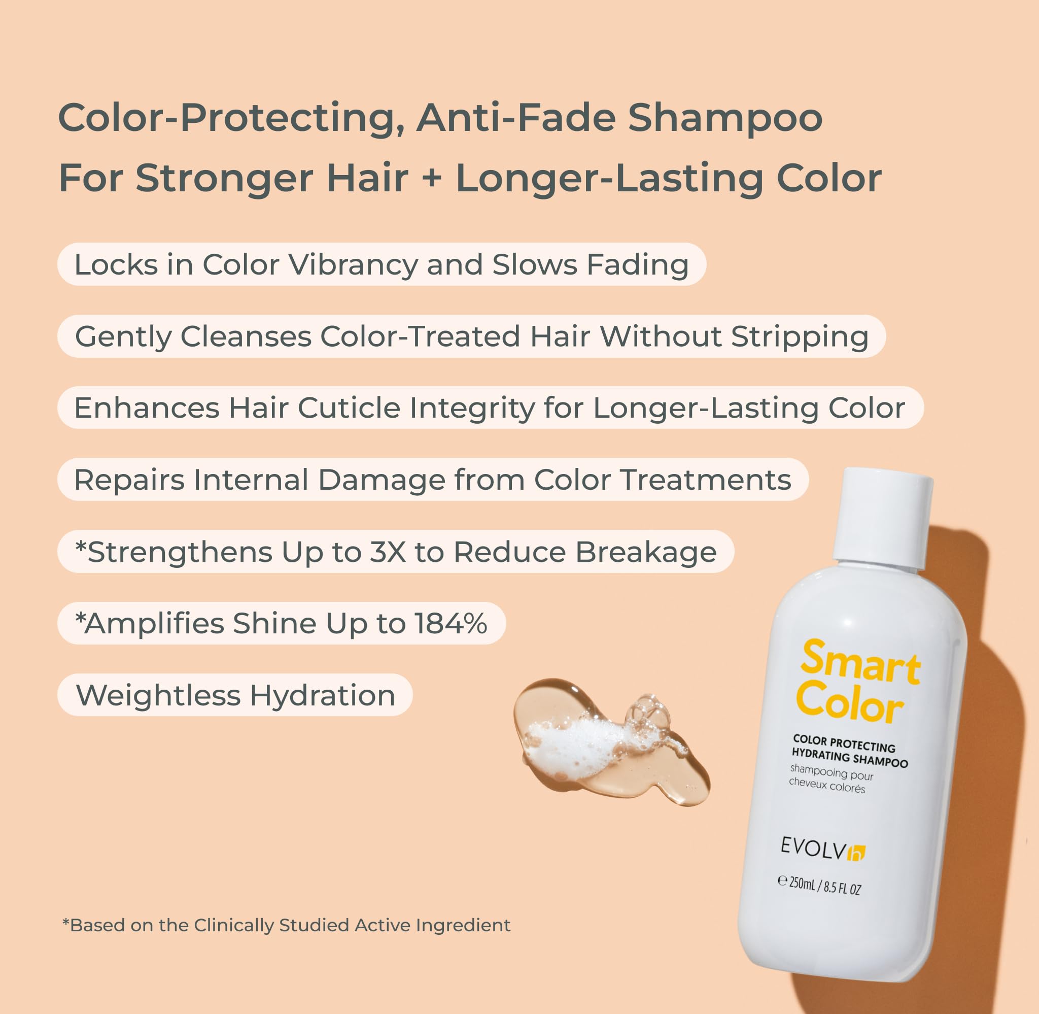 EVOLVh SmartColor Protecting Shampoo | Natural, Vegan Color Care (8.5 fl oz / 250 mL) - NEW PACKAGING