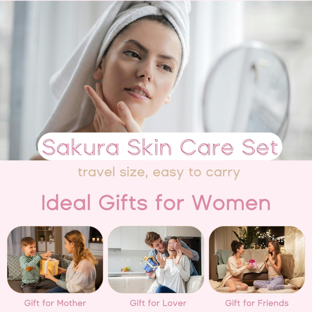 Evolvique Japan Sakura Skin Care Set for Teens – 8-Piece Gift Kit
