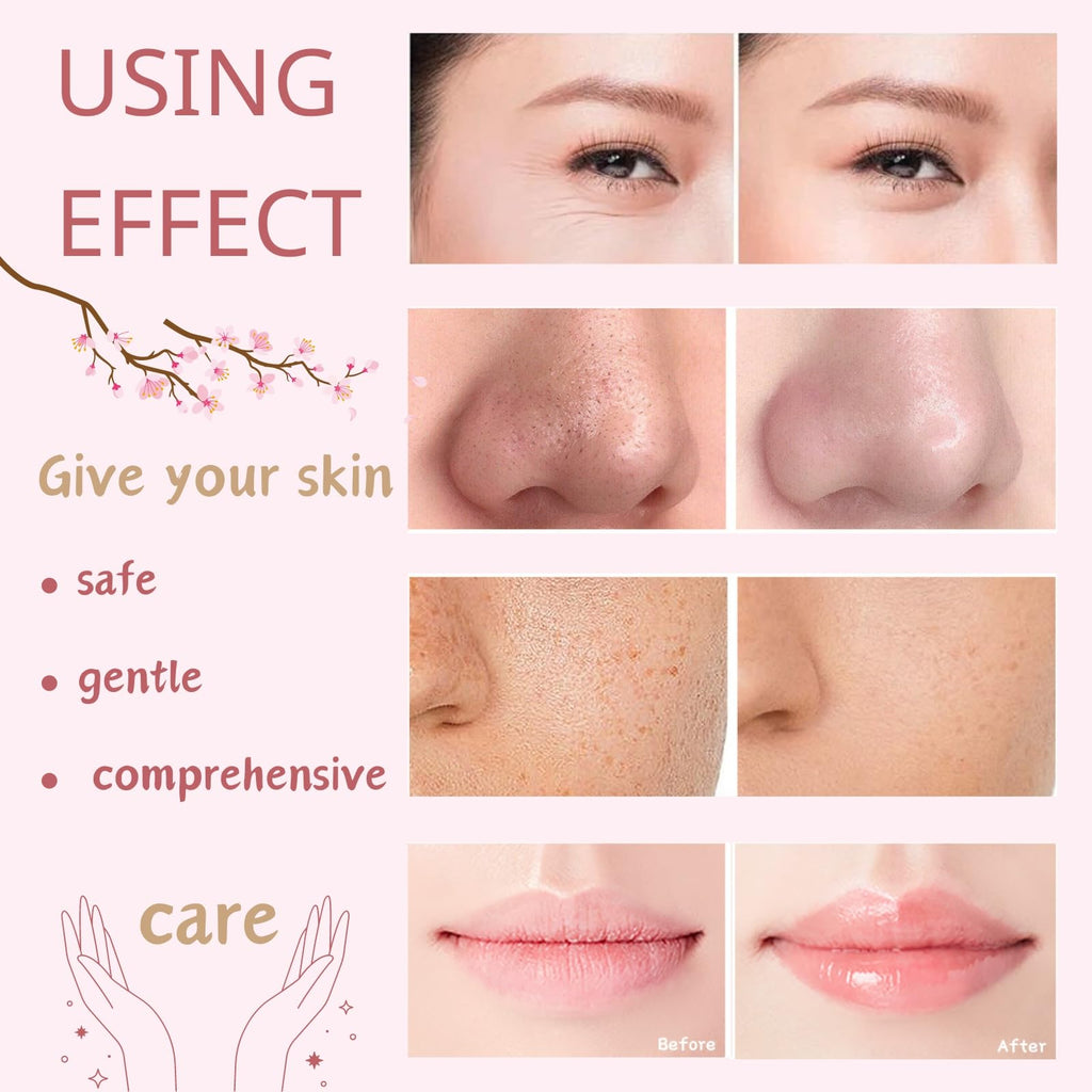Evolvique Japan Sakura Skin Care Set for Teens – 8-Piece Gift Kit