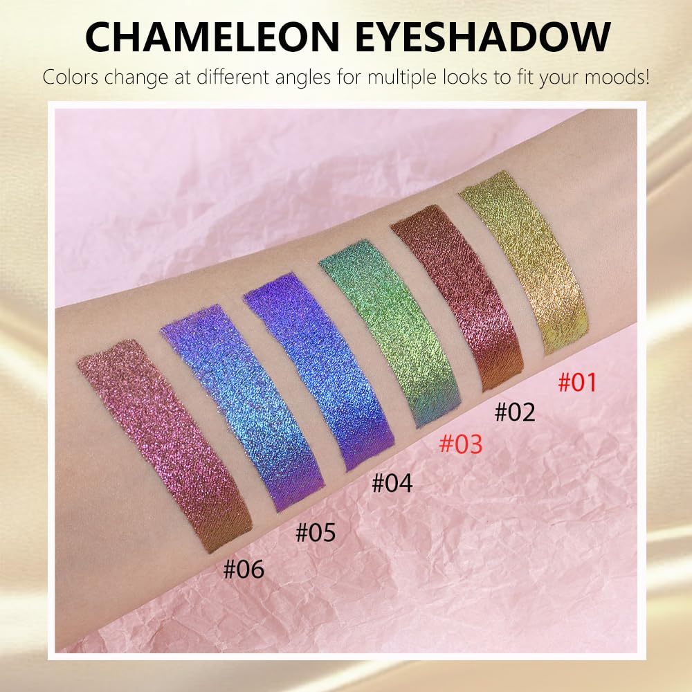 evpct 2-Piece Yellow Green Duochrome Liquid Eyeshadow | Multichrome Glitter Waterproof Long-Wear