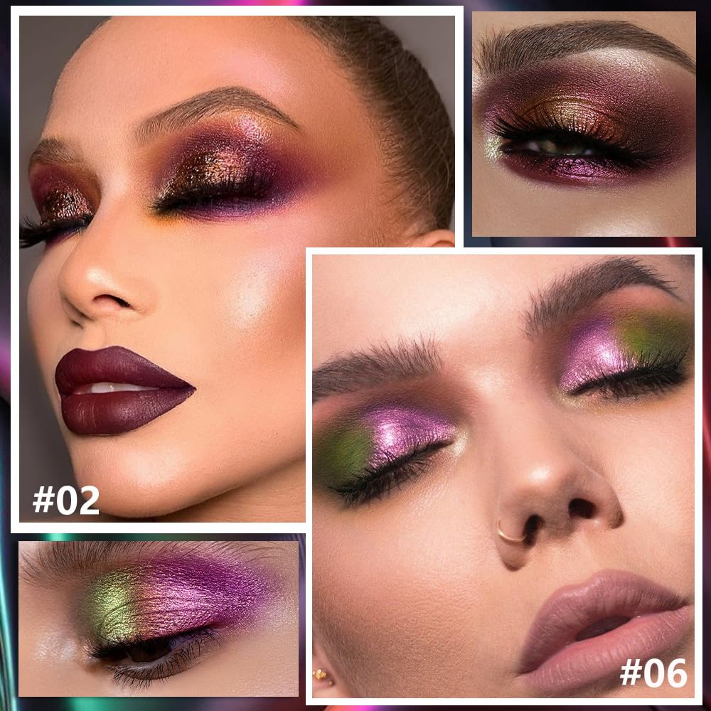 evpct Mermaid Purple Gold Duochrome Liquid Eyeshadow — Multichrome Glitter & Color Shift