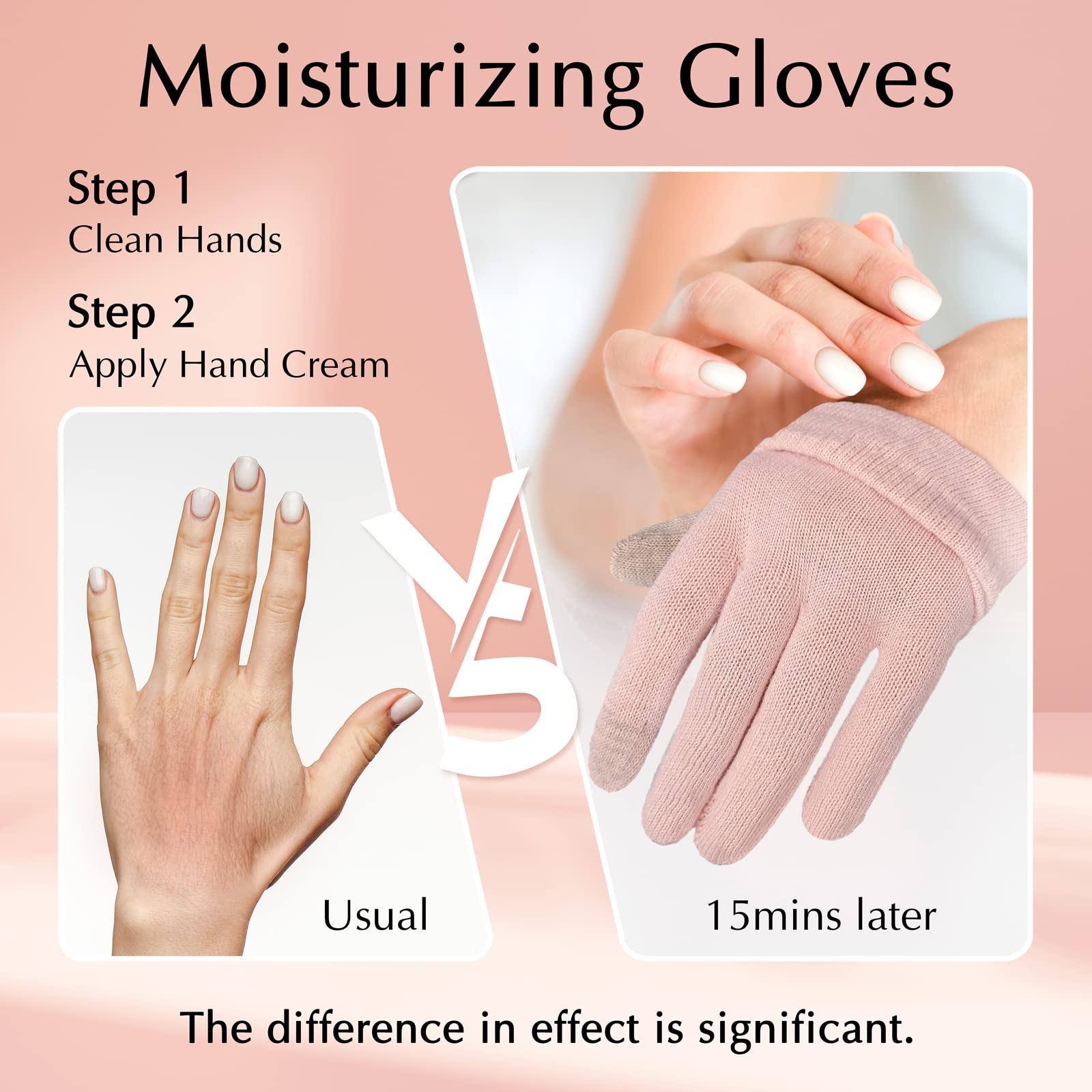 Evridwear Beauty Cotton Gloves with Touchscreen Fingers – 6 Pairs (S/M), Featherweight & Lightweight Pink