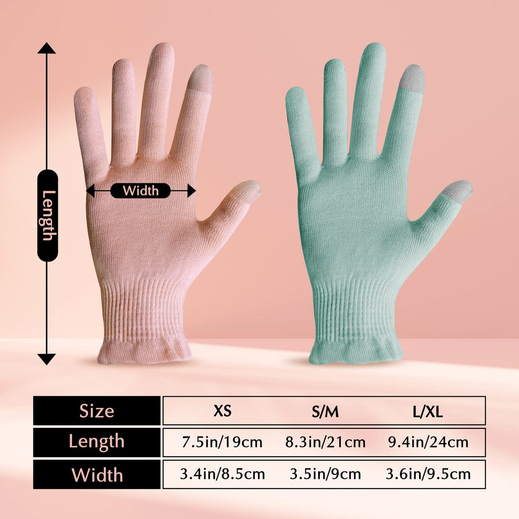 Evridwear Beauty Cotton Gloves with Touchscreen Fingers – 6 Pairs (S/M), Featherweight & Lightweight Pink