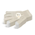 Evridwear Unisex Moisturizing Cotton Gloves with Touchscreen Tips - 6 Pairs, S/M, Beige