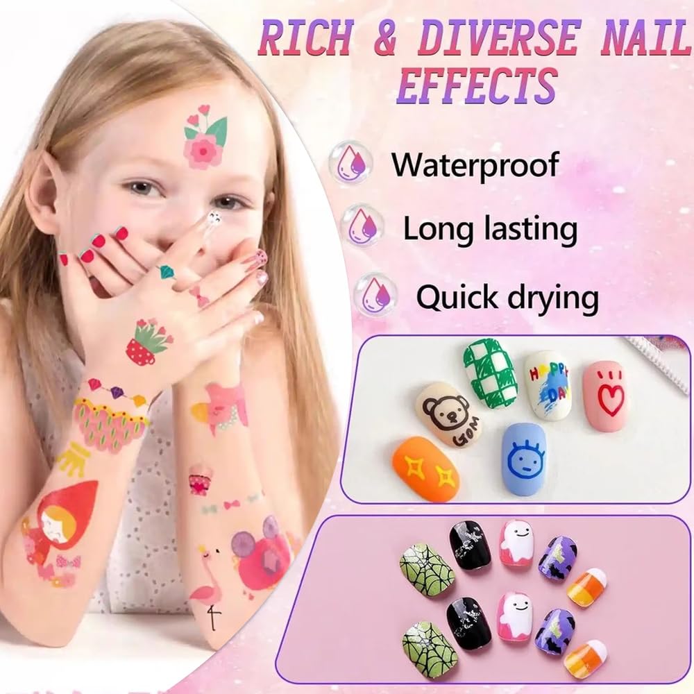 EVSISOK 12 Colors Nail Art Pens Set – Quick-Dry 3D Gel Nail Art for DIY Manicures