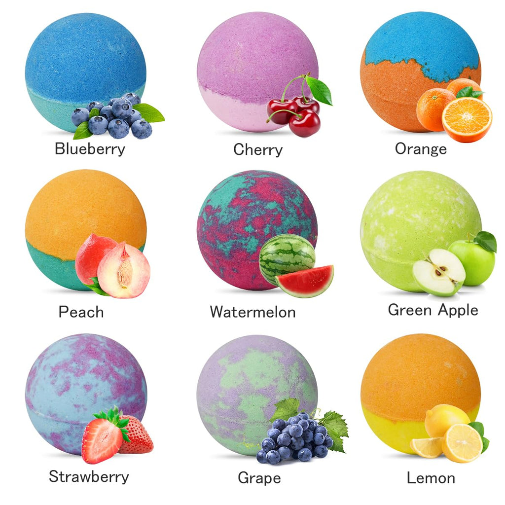 Excalla 9-Pack Kids Bath Bombs with Pull-Back Cars – Colorful Bubbles & Fragrance