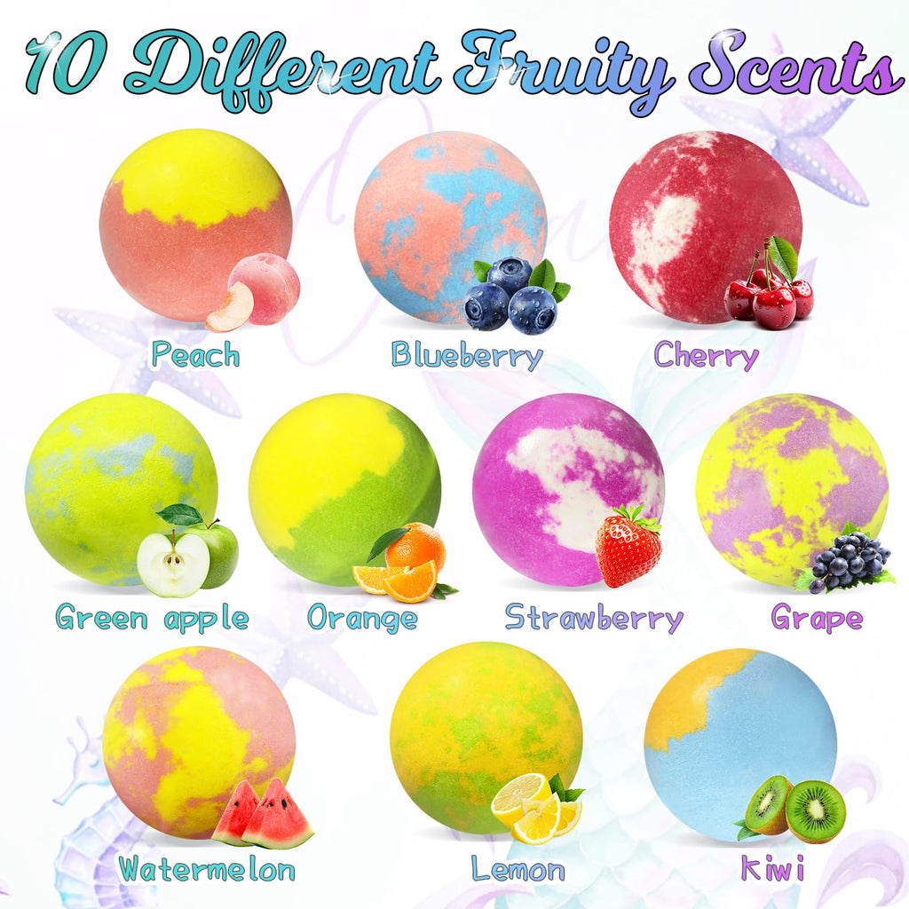 Excalla Mermaid Bath Bombs for Girls – 20 Surprises with Jewelry Toys