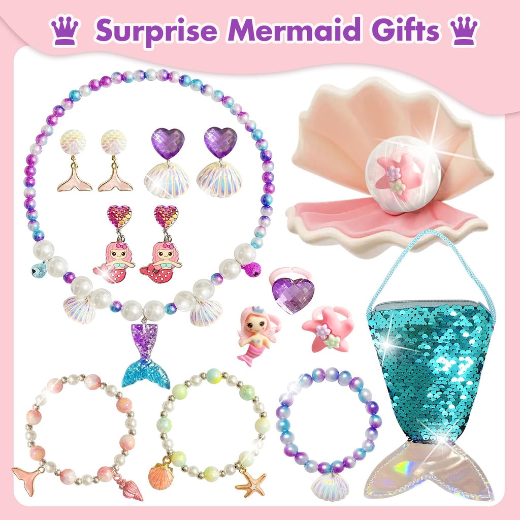 Excalla Mermaid Bath Bombs with Jewelry Inside – 9 Scents Kids Gift Set