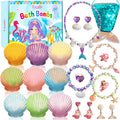 Excalla Mermaid Bath Bombs with Jewelry Inside – 9 Scents Kids Gift Set