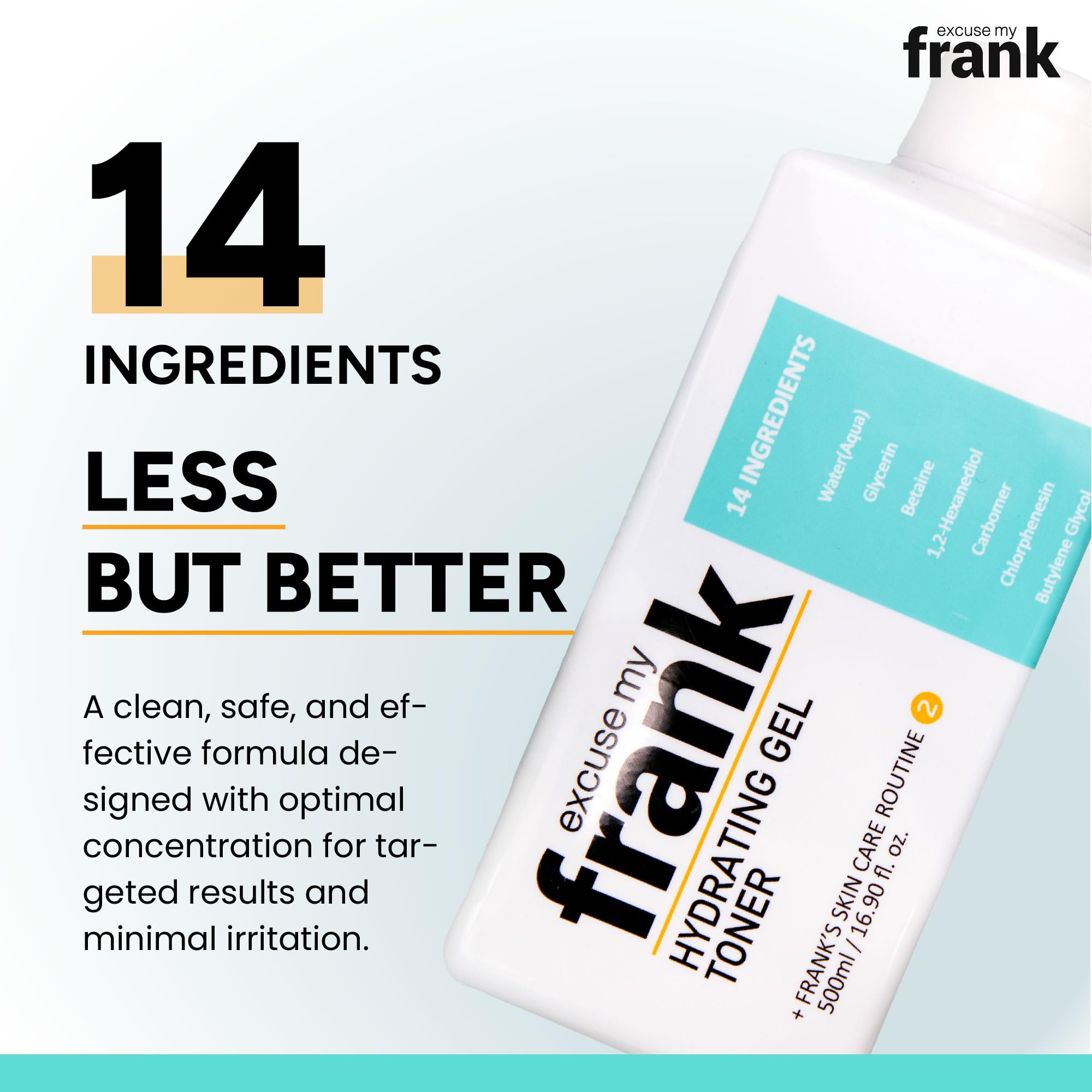 Excuse My Frank Hydrating Gel Toner – Gentle Korean Hydration for All Skin Types (3 Pack)