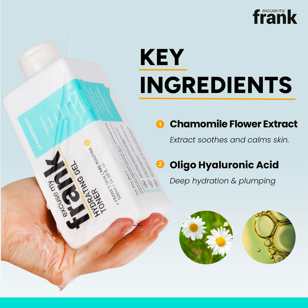 Excuse My Frank Hydrating Gel Toner – Gentle Korean Hydration for All Skin Types (3 Pack)
