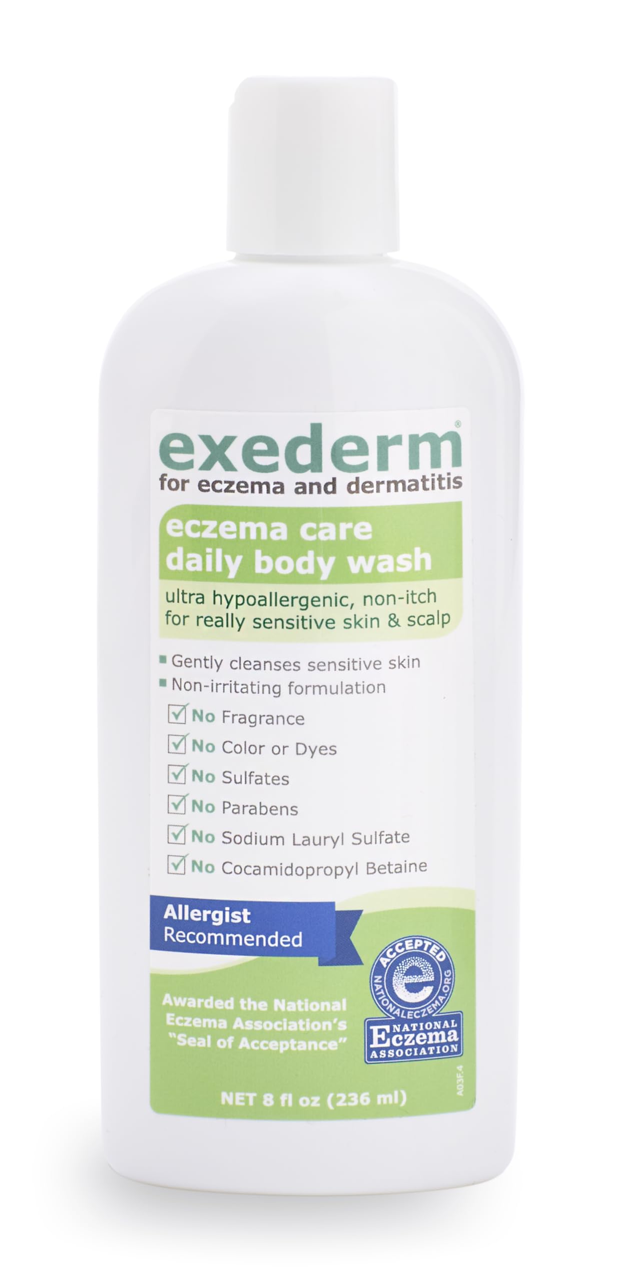 Exederm Ultra-Sensitive Body Wash for Eczema – Hypoallergenic, Sulfate & Paraben Free | 8 oz