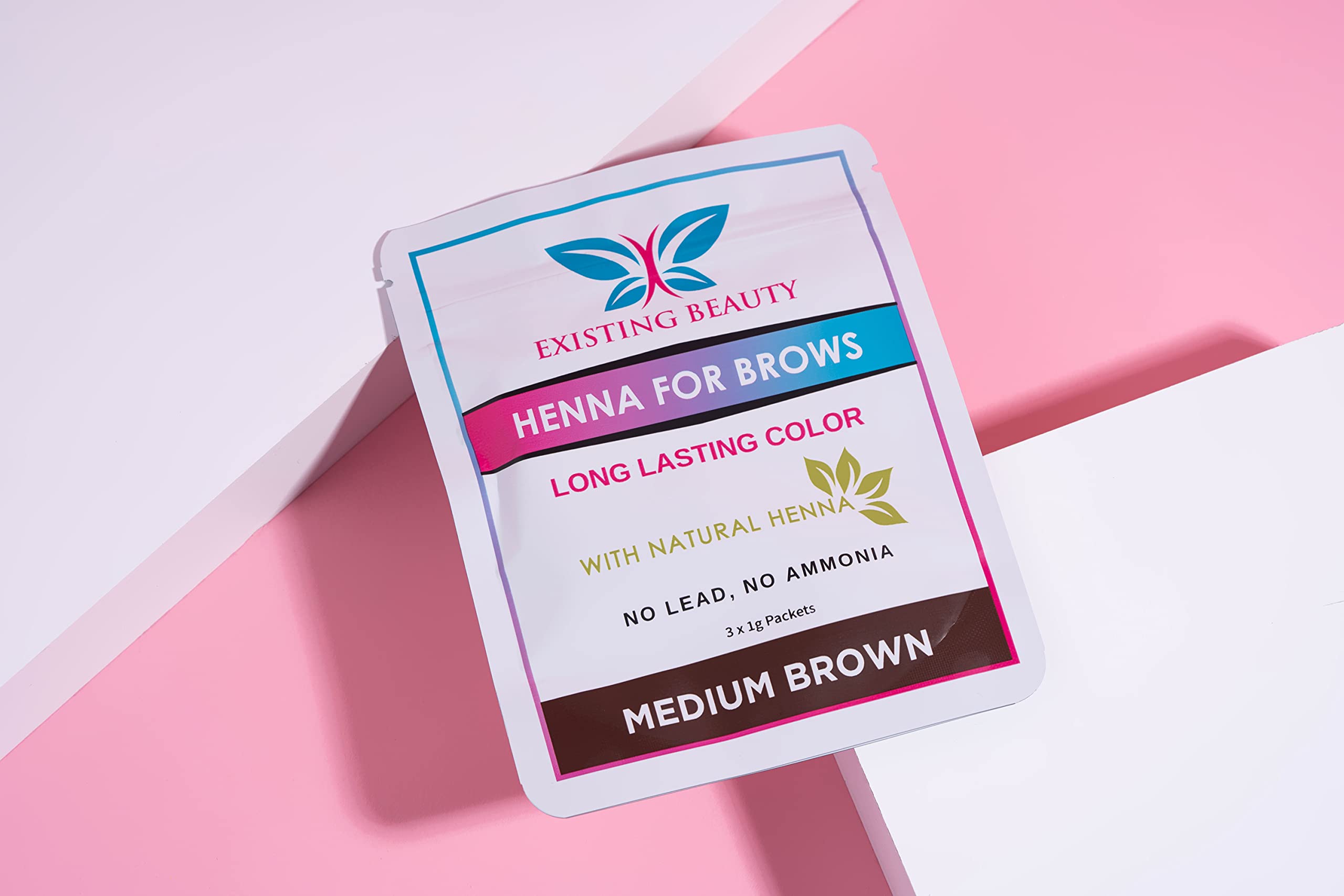 Existing Beauty Medium Brown Eyebrow Henna Tint Kit | Pro Brow Dye with Instructions