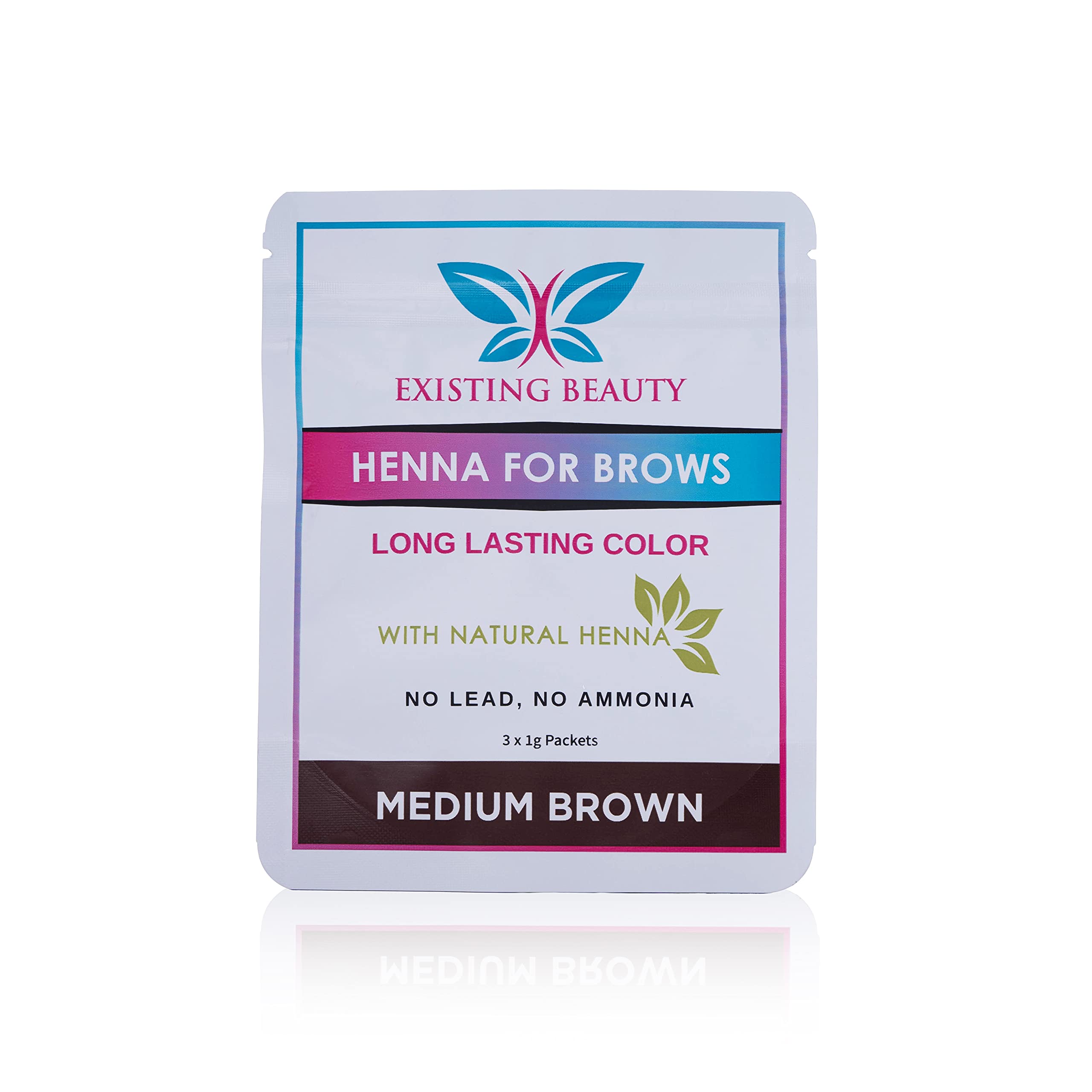 Existing Beauty Medium Brown Eyebrow Henna Tint Kit | Pro Brow Dye with Instructions