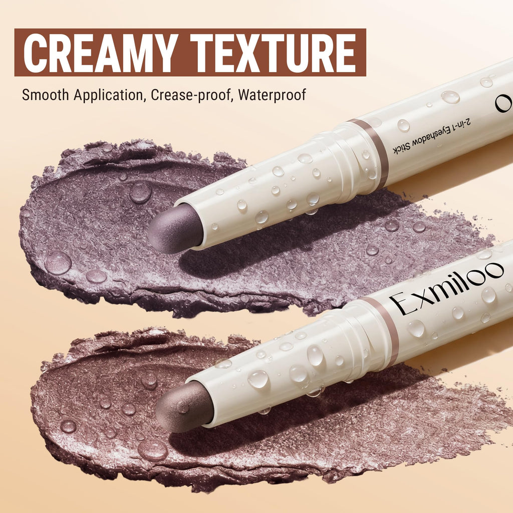 Exmiloo Cream Eyeshadow Stick – 2-in-1 Dual-Ended (Lavender Dusk)