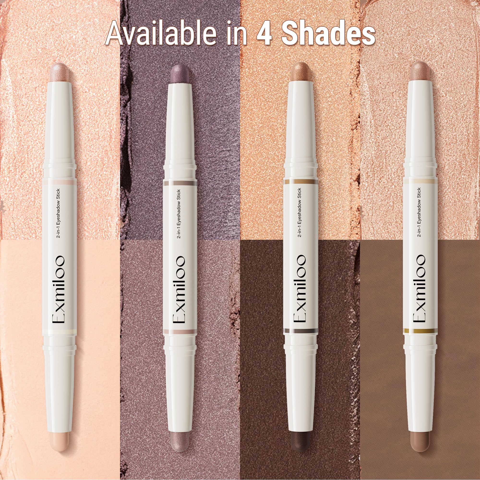 exmiloo Eyeshadow Stick - 2-in-1 Matte & Shimmer Dual-Ended (Taupe Twilight)