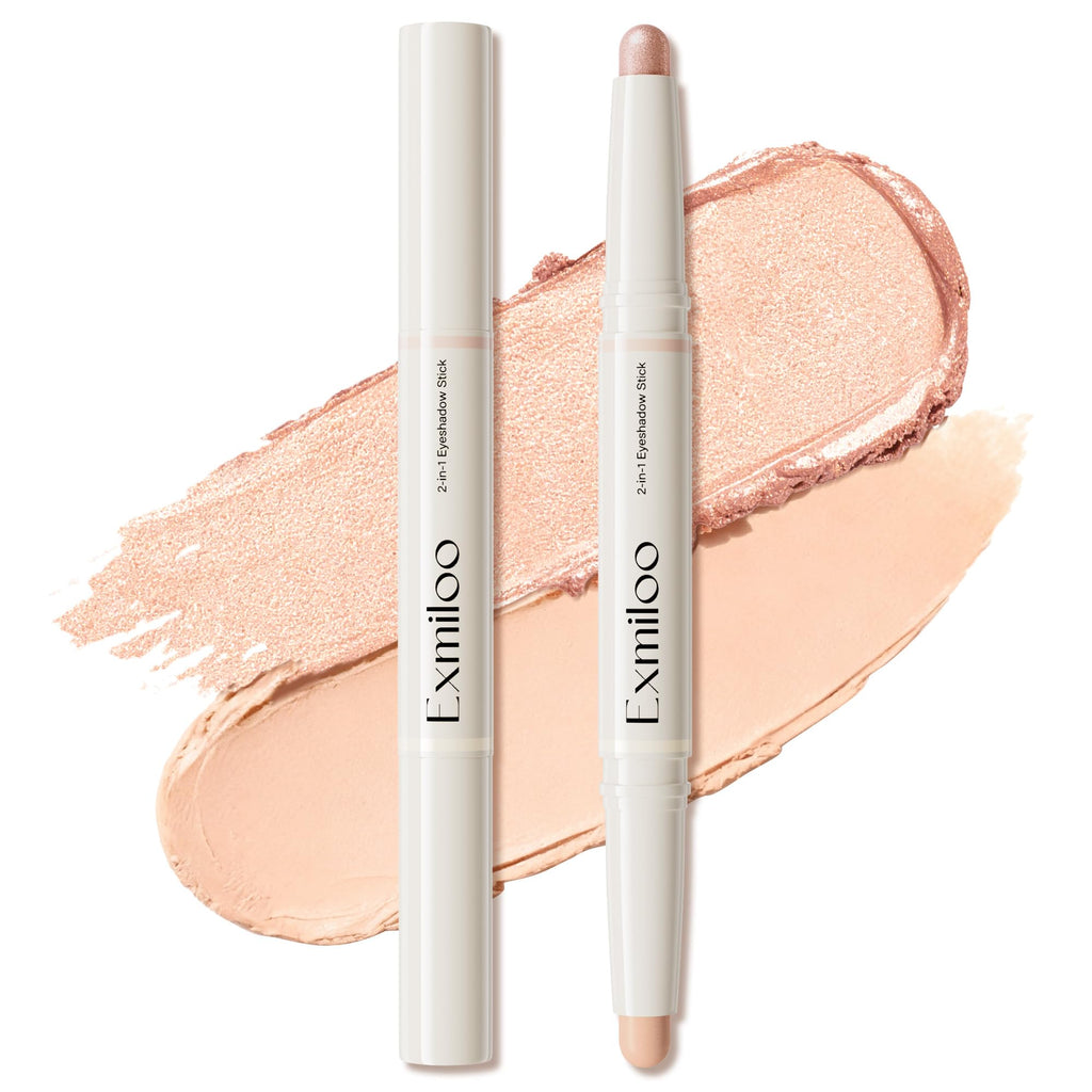 exmiloo Eyeshadow Stick – Dual-Ended Matte & Shimmer Cream for Easy Eye Looks (Sunrise Latte)