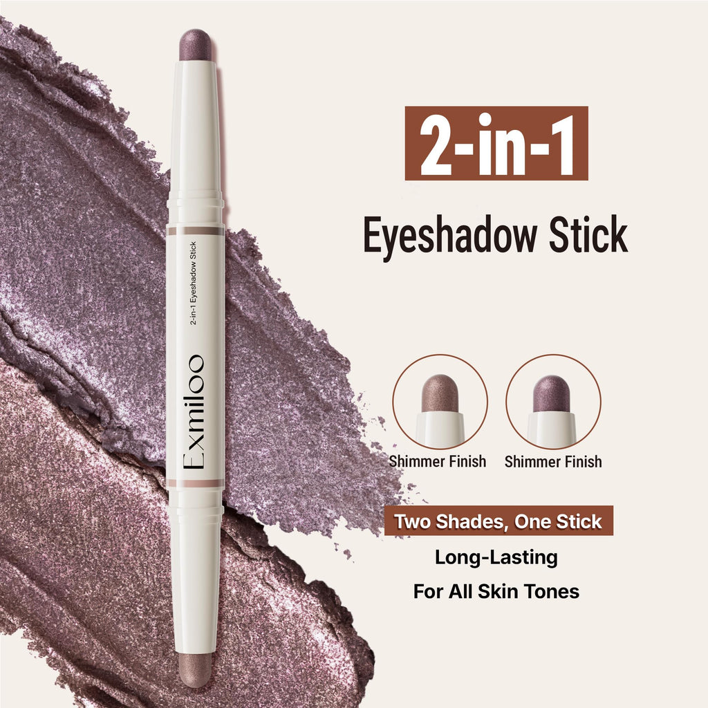 Exmiloo Cream Eyeshadow Stick – 2-in-1 Dual-Ended (Lavender Dusk)