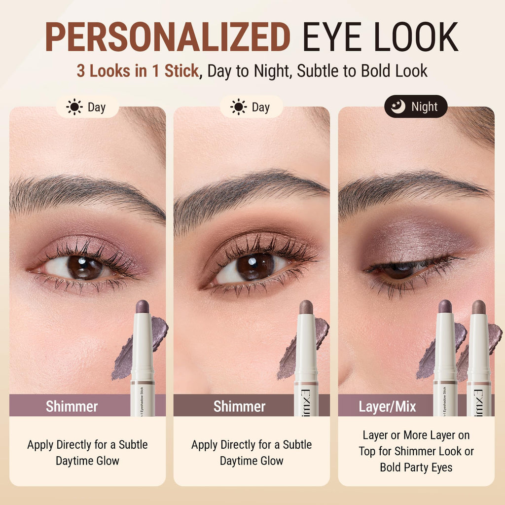 Exmiloo Cream Eyeshadow Stick – 2-in-1 Dual-Ended (Lavender Dusk)