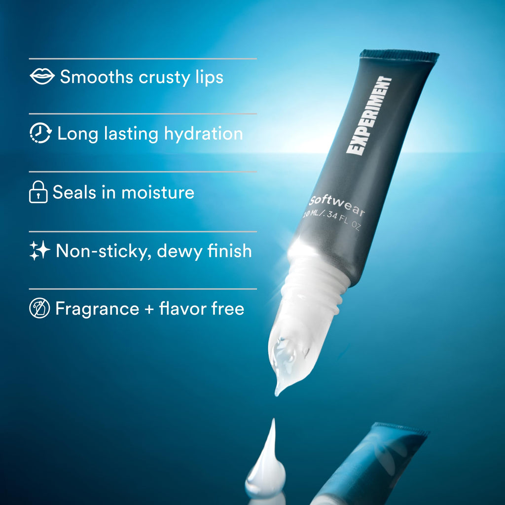 Experiment Softwear Smoothing Lip Treatment Balm – 24hr Hydration, Vegan Lip Balm (.34 fl oz)