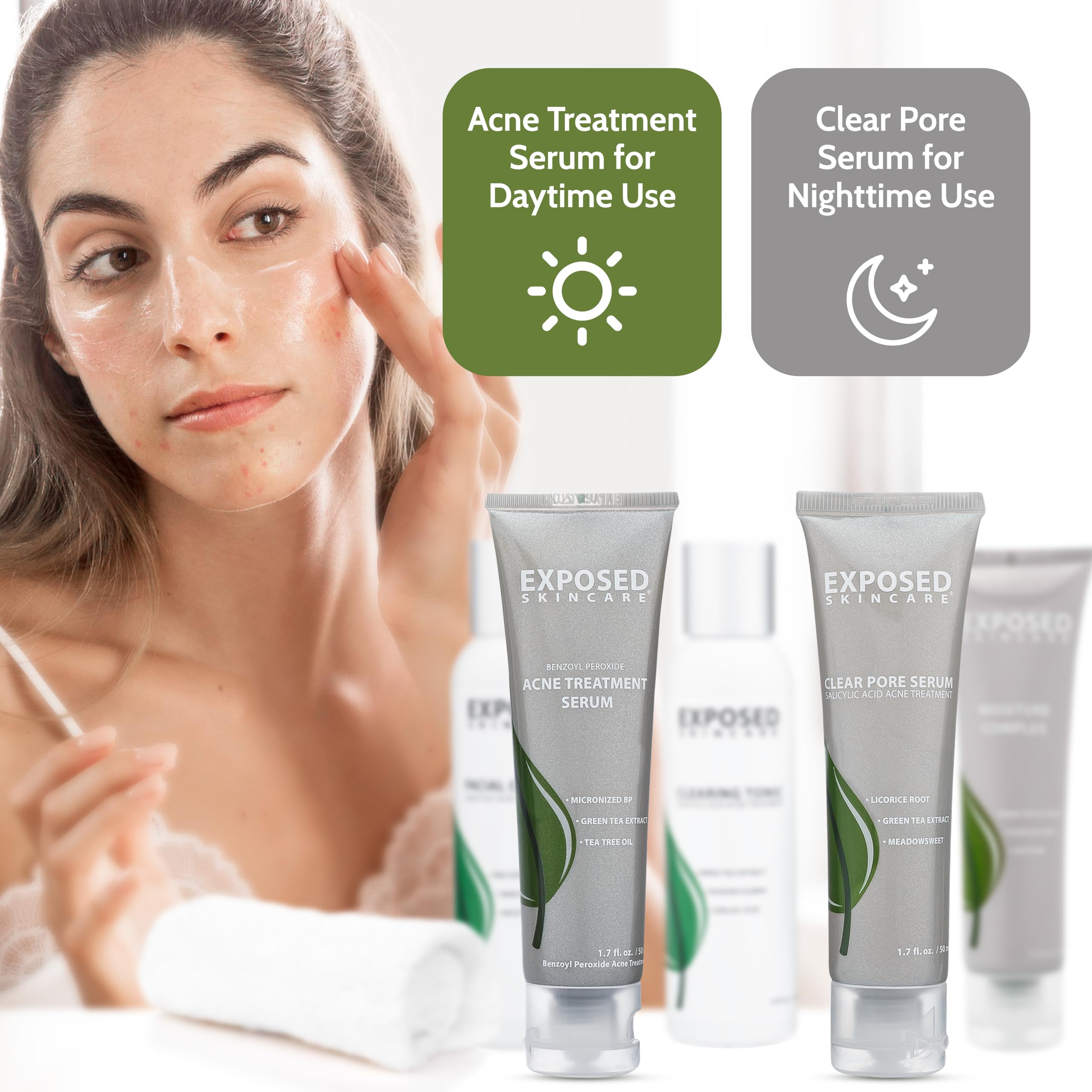 Exposed Skin Care Expanded Acne Treatment Kit – 2.5% Salicylic Acid & 3.5% Benzoyl Peroxide